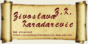 Živoslava Karadarević vizit kartica